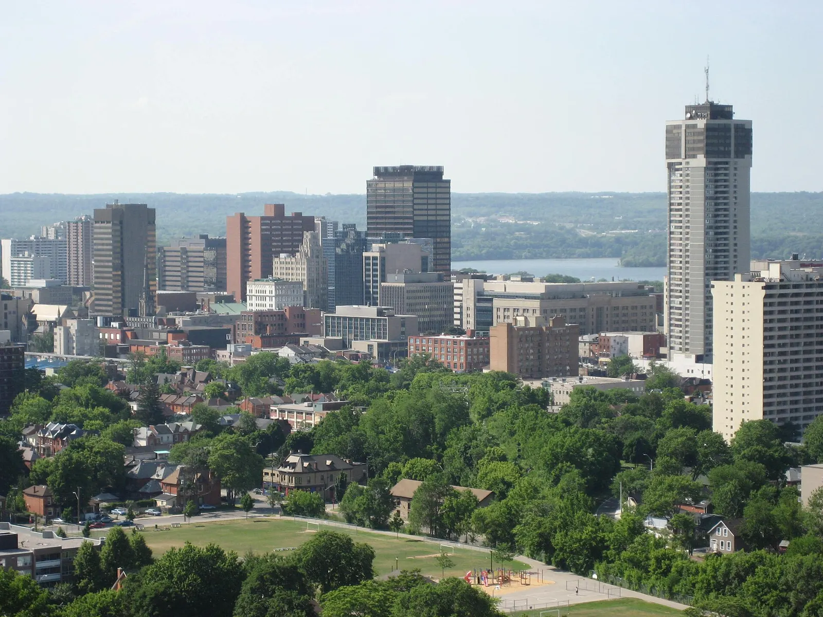 Downtown Hamilton, Ontario, seen from above