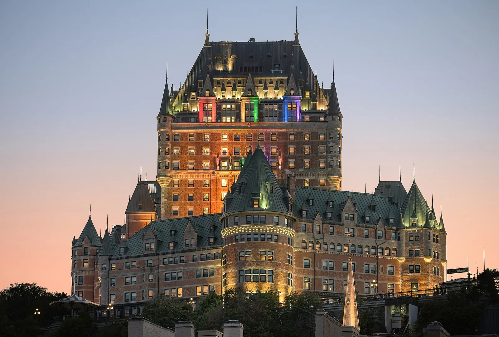 The Château Frontenac at dusk in Quebec City