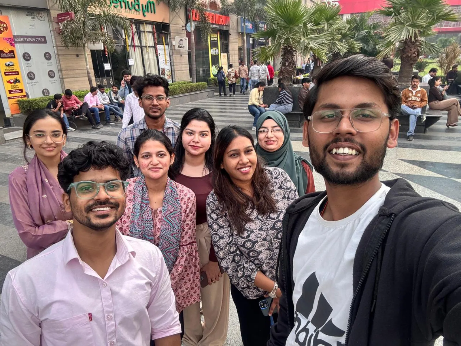 The Shyphan team on a walk out of the Noida office