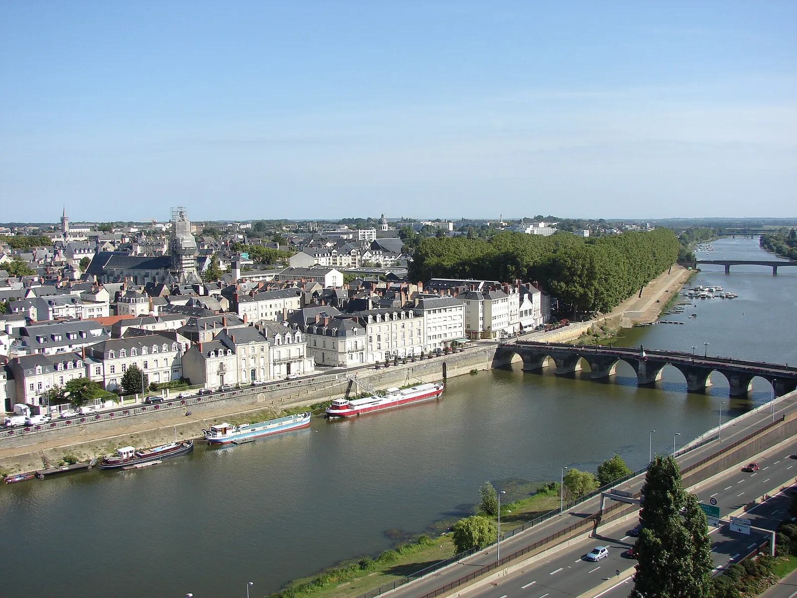 Angers and the Maine river seen from above