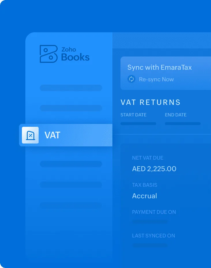 Zoho Books interface