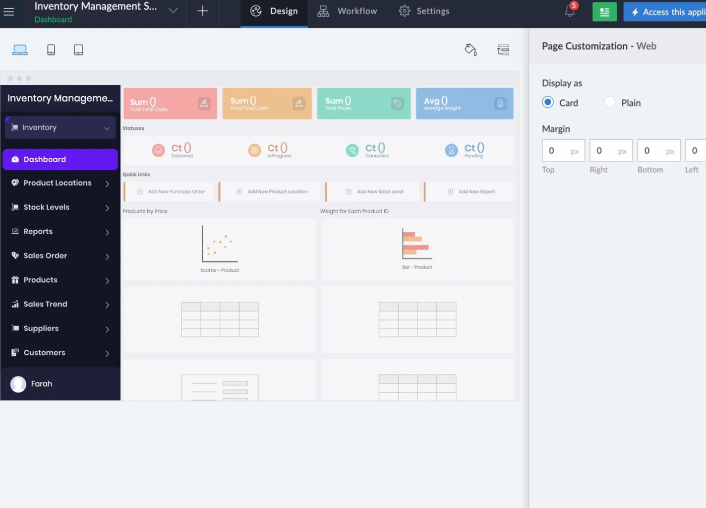 Zoho Creator interface