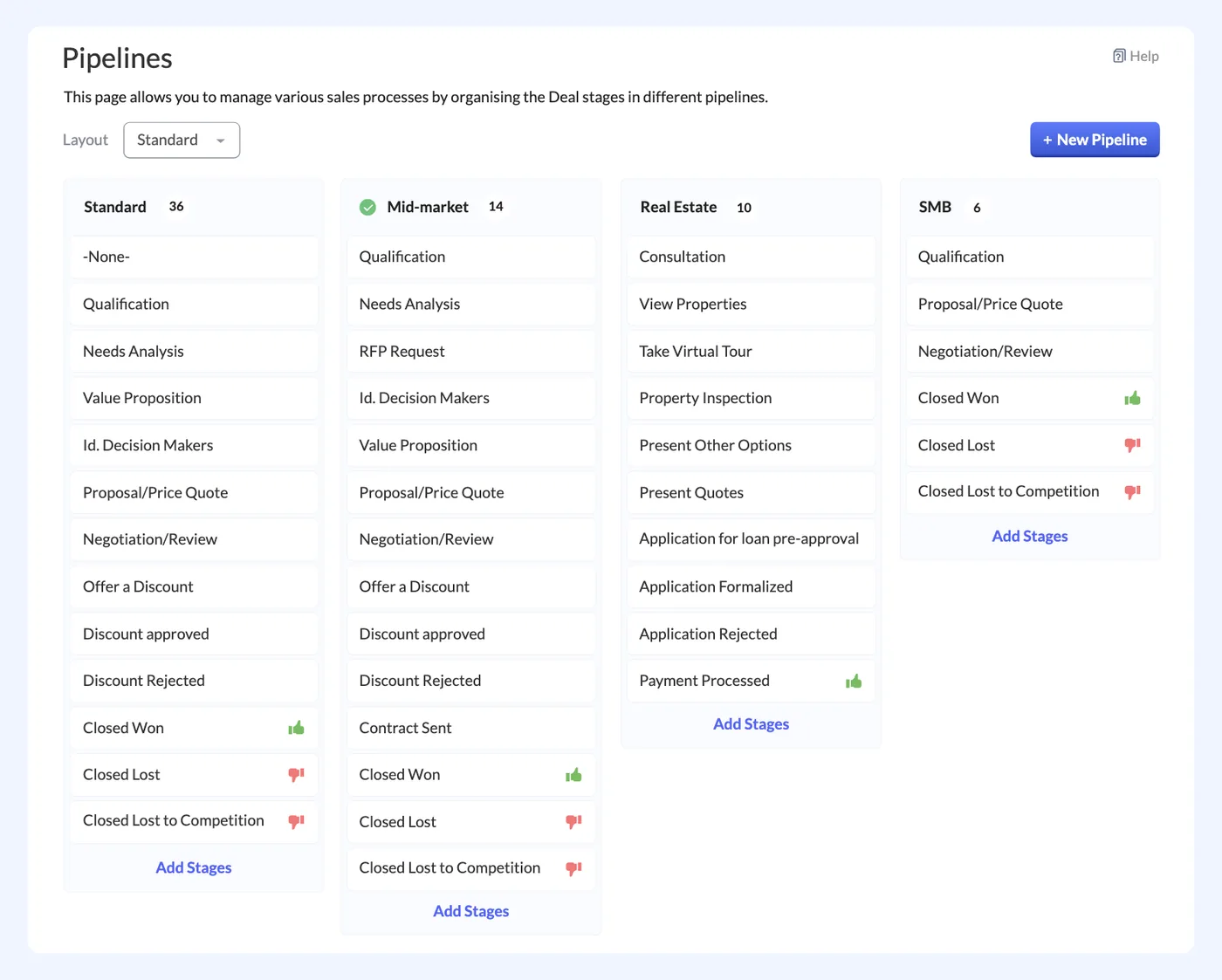 Zoho CRM interface