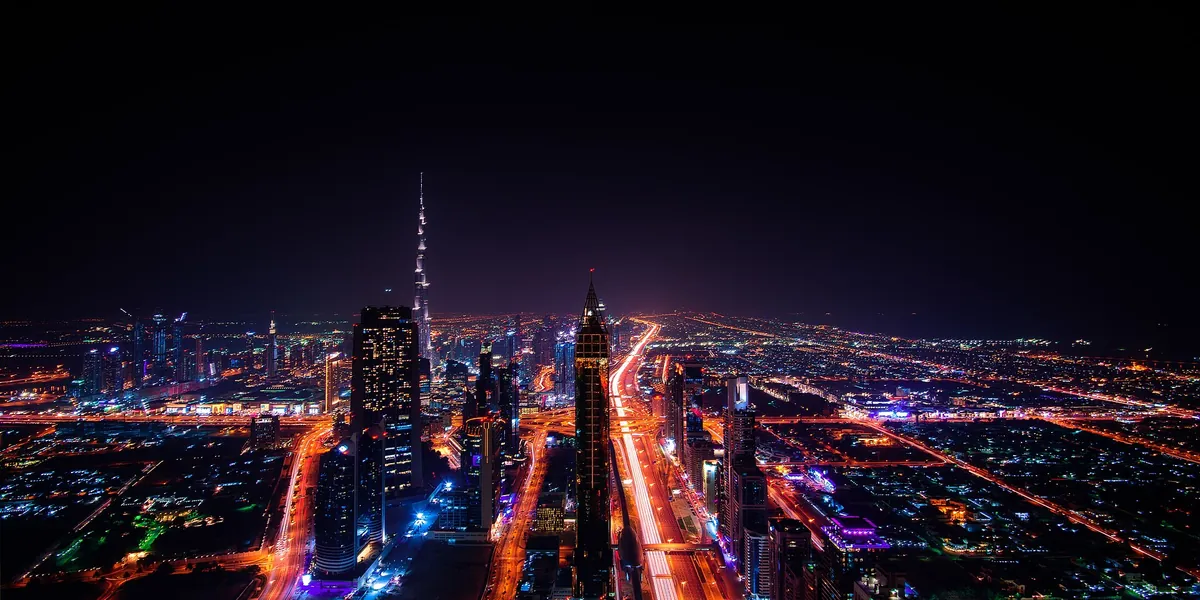 Downtown Dubai at night